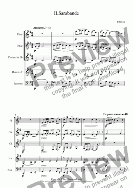 page one of Holberg Suite: II.Sarabande 