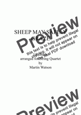 page one of Sheep May Safely Graze for String Quartet