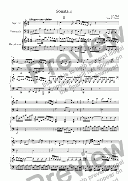 page one of Sonata 4 (Abel)