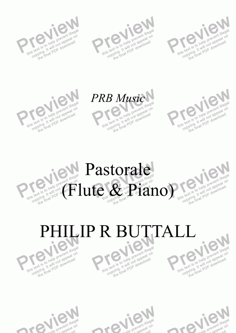 page one of Pastorale (Flute version)