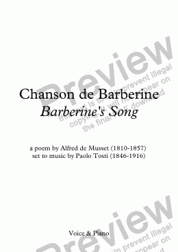 page one of Chanson de Barberine (Tosti / Musset)
