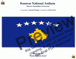 page one of Kosovar National Anthem (Hymni i Republikës së Kosovës) for Brass Quintet (MFAO World National Anthem Series)