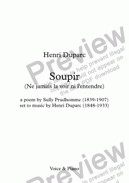 page one of Soupir (H. Duparc / Sully Prudhomme)