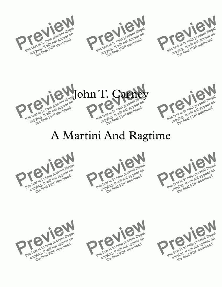 page one of A Martini And Ragtime