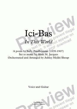 page one of Ici-Bas (A. Jacques / Sully Prudhomme) bilingual