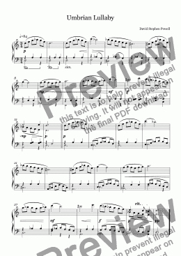 page one of Umbrian Lullaby