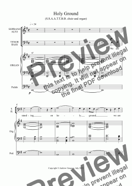 page one of Holy Ground (8-part choir version)
