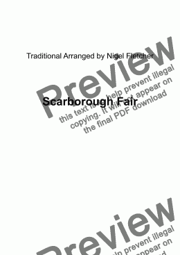 page one of Scarborough Fair- Teesdale version