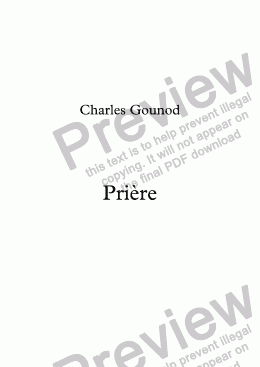 page one of Prière (Gounod / Sully Prudhomme)