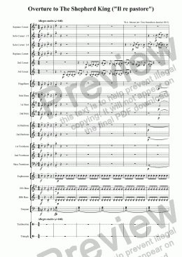 page one of BRASS BAND - Overture to The Shepherd King ("Il re pastore, K.208")