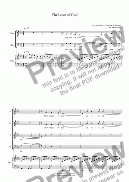 page one of The Love of God - Choir