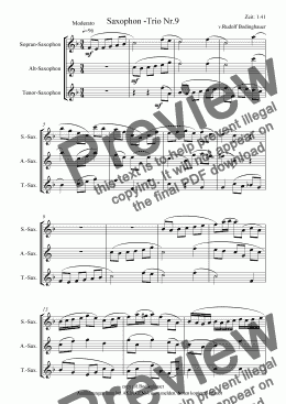page one of Saxophon-Trio Nr. 9