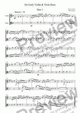 page one of Six Early Violin & Viola Duos