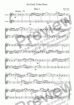 page one of Six Early Violin Duos