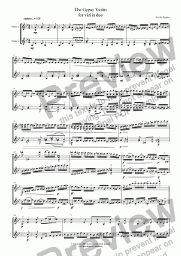 page one of THE GYPSY VIOLIN - for violin duo