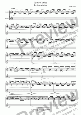 page one of Gypsy Caprice - for two violins