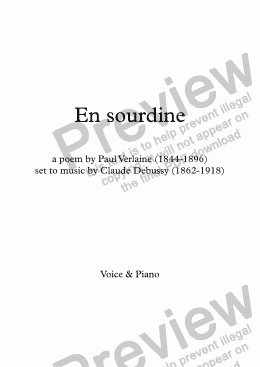 page one of En sourdine (Debussy / Verlaine) bilingual