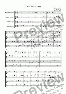 page one of Tutto ’l di piango (Marenzio)