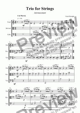 page one of "Trio For Strings (2nd mouvt)"