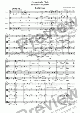 page one of Schoenberg/Cohen - CHROMATISCHE PFADE - für Bratschenquartett