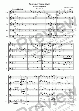 page one of Summer Serenade
