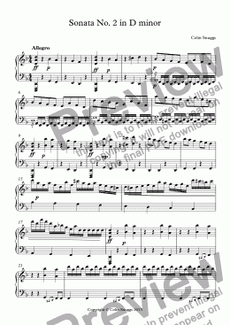 page one of Sonata No. 2 in D minor
