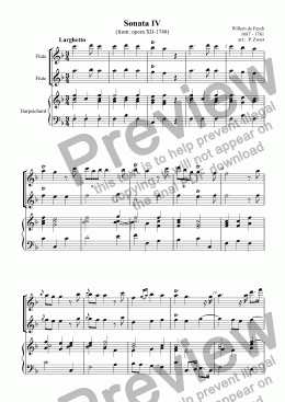 page one of Triosonata IV (de Fesch)
