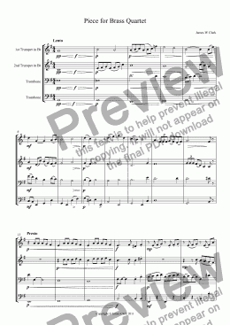 page one of Piece for Brass Quartet