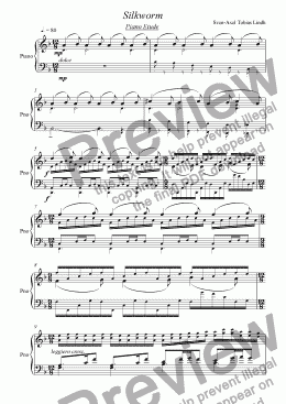 page one of Silkworm Piano Etude