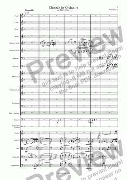 page one of Charade for Orchestra