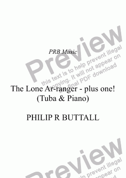 page one of The Lone Ar-ranger! (Tuba & Piano)