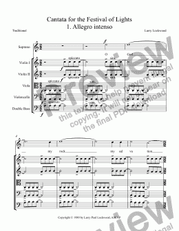 page one of Cantata for the Festival of Lights 1-4
