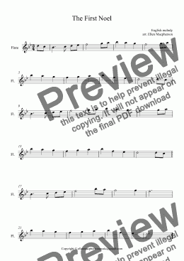 page one of The First Noel (Free Flute Music)