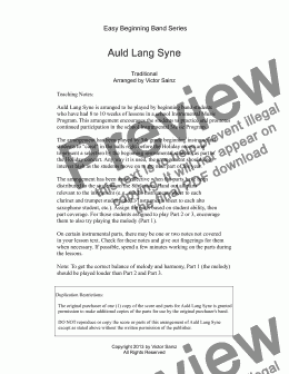 page one of  Auld Lang Syne (Easy School Band: Beginning / Elementary / Junior Wind Band)