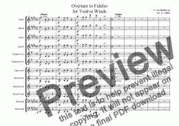 page one of Fidelio for 12 winds