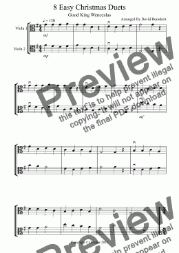 page one of 8 Easy Christmas Duets for Viola