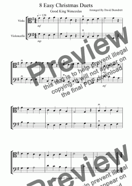 page one of 8 Easy Christmas Duets for Viola And Cello