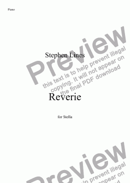 page one of Piano: Reverie