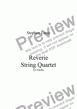 page one of String Quartet: Reverie