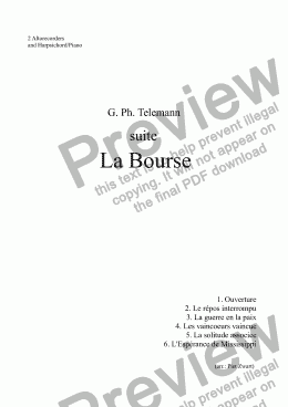 page one of Suite La Bourse (Telemann)