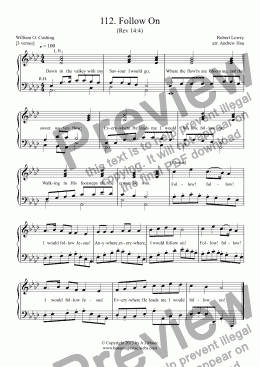 page one of Follow On - Easy Piano 112