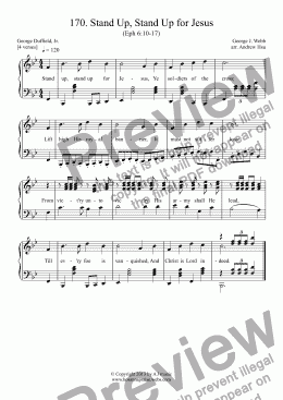 page one of Stand Up, Stand Up for Jesus - Easy Piano 170