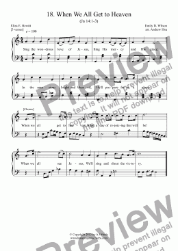 page one of When We All Get to Heaven - Easy Piano 18