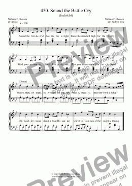 page one of Sound the Battle Cry - Easy Piano 450