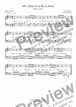 page one of Glory Ever Be to Jesus - Easy Piano 443