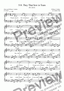 page one of They That Sow in Tears - Easy Piano 518
