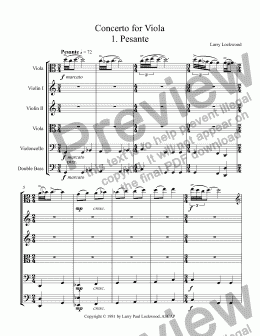 page one of Concerto for Viola