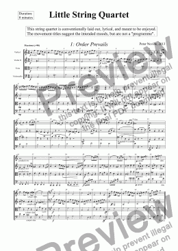 page one of Little String Quartet
