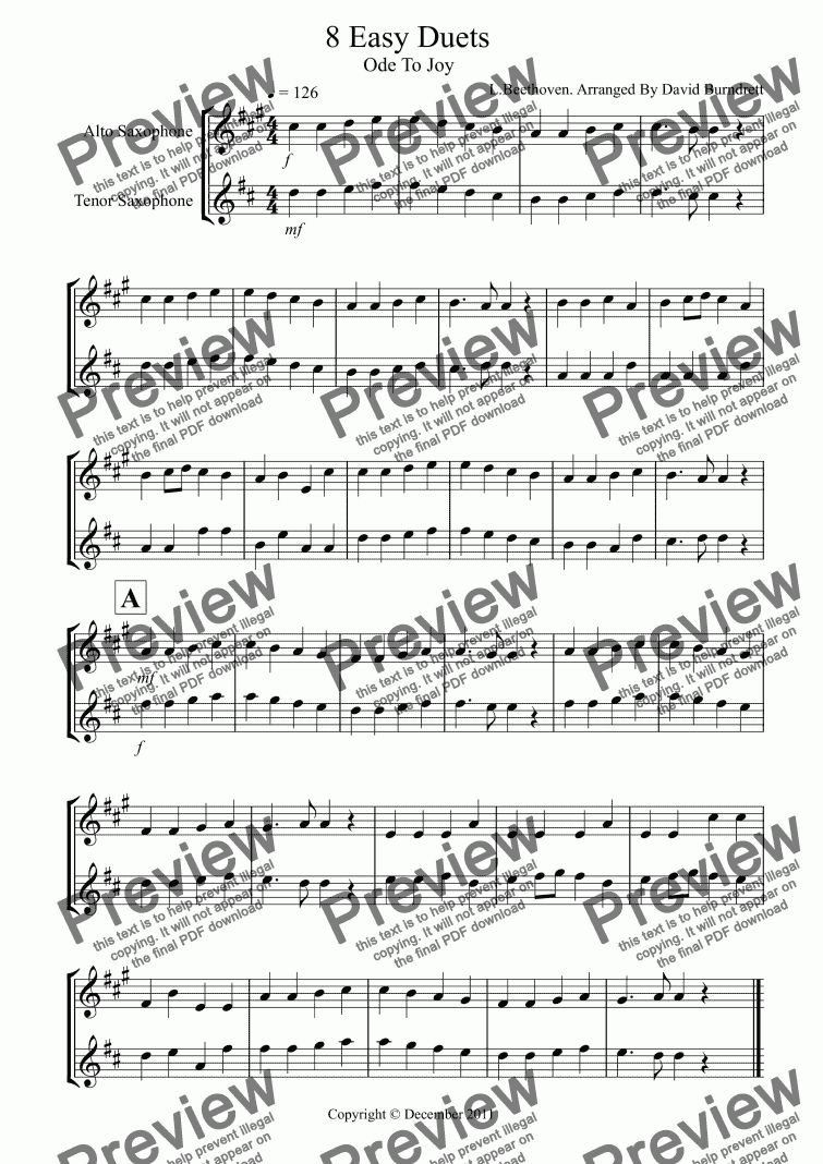 page one of 8 Duets for Alto And Tenor Saxophone