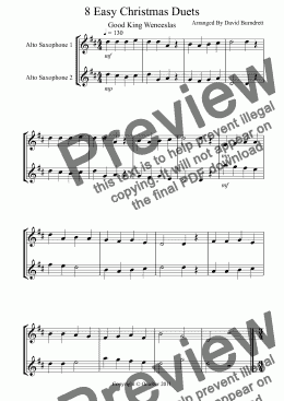 page one of 8 Easy Christmas Duets for Alto Saxophone